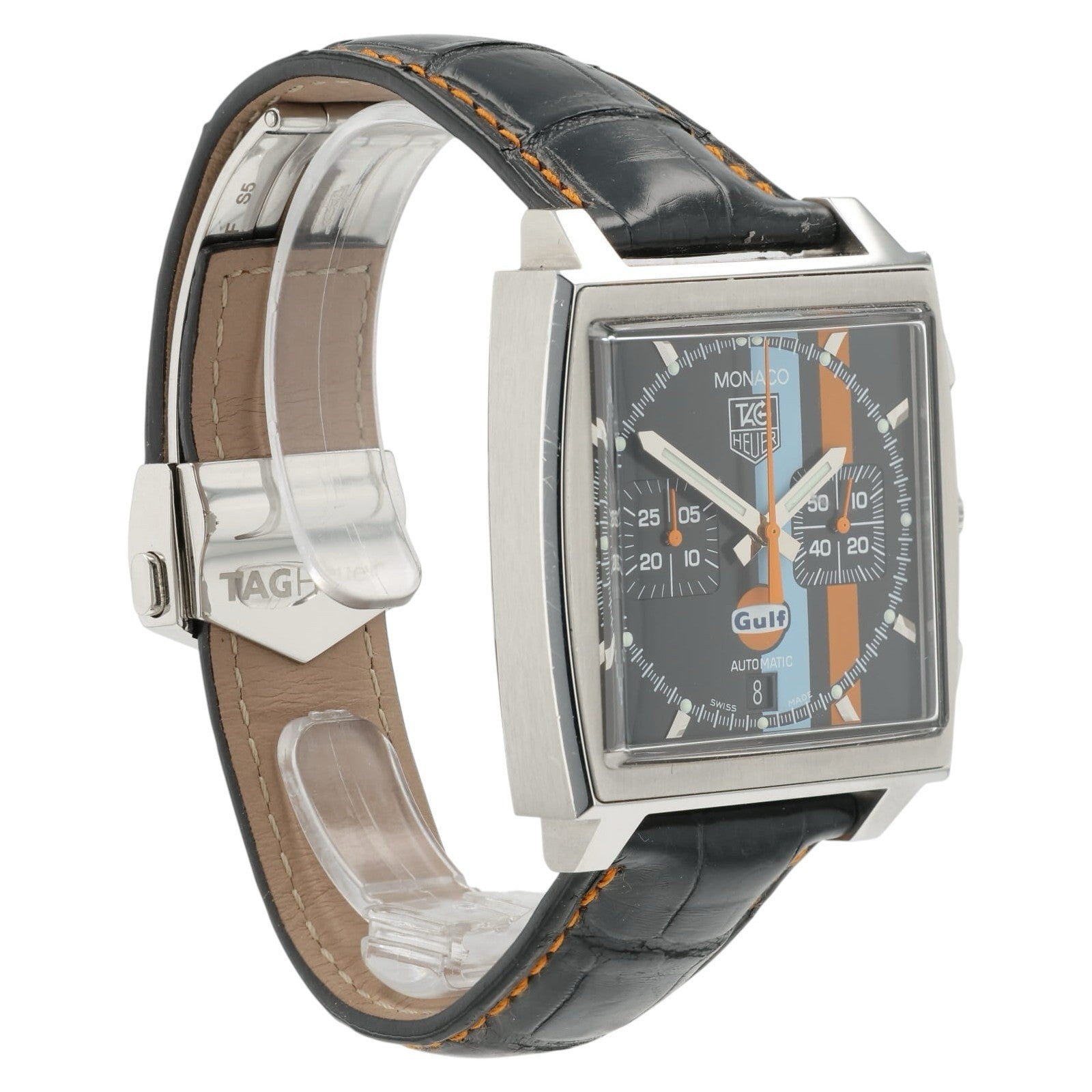 Tag Heuer Monaco Black Dial Stainless Steel 38mm Automatic Men’s Watch CW211A