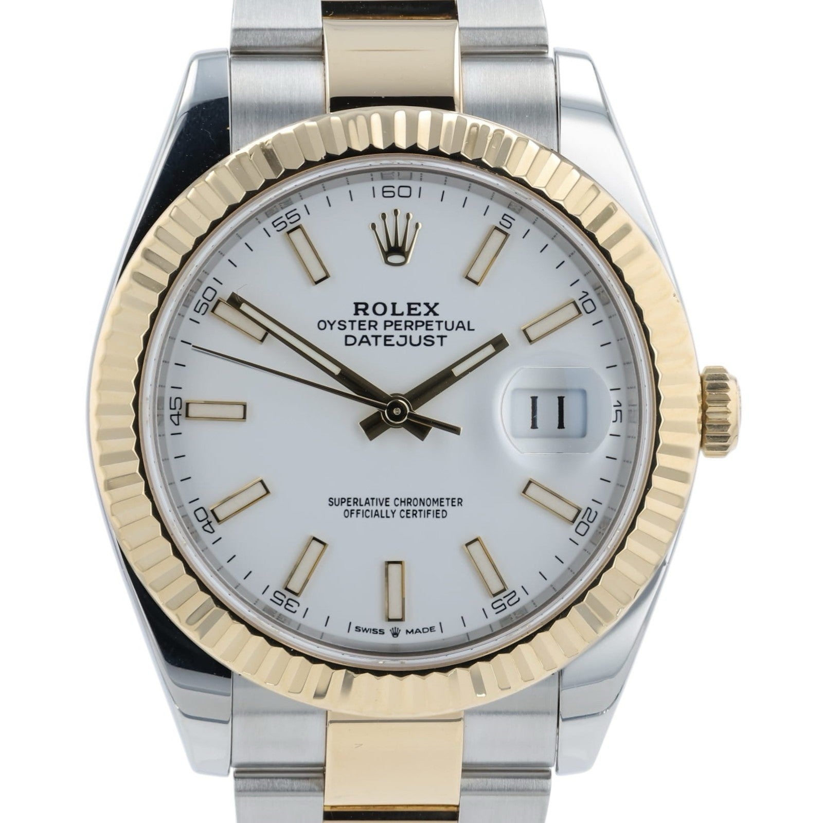 Rolex Datejust White Dial Gold & Steel 41mm Automatic Men’s Watch 126333