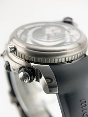 Michel Jordi Twins Titan Titanium Black Dial 48mm Auto Men’s Watch - Full Set