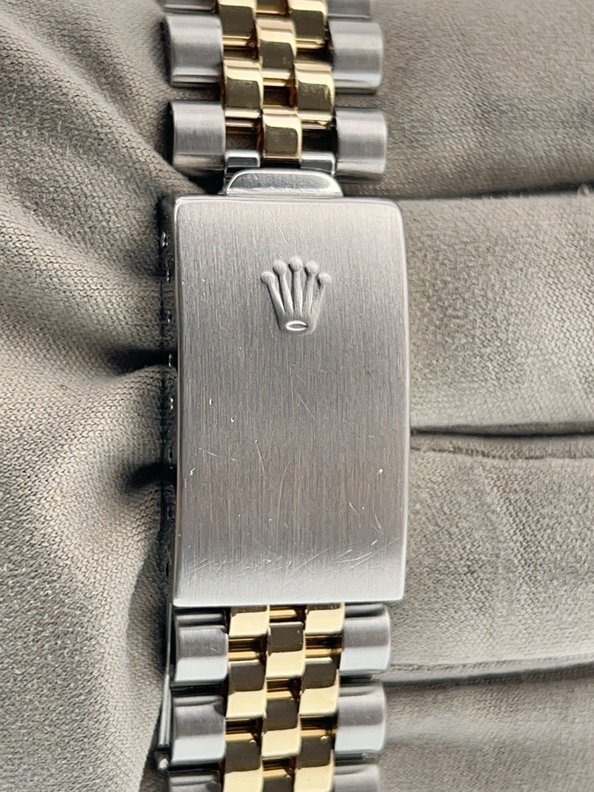 Rolex Oyster Perpetual Gold & Steel Silver Dial 34mm Automatic Men's Watch 15053