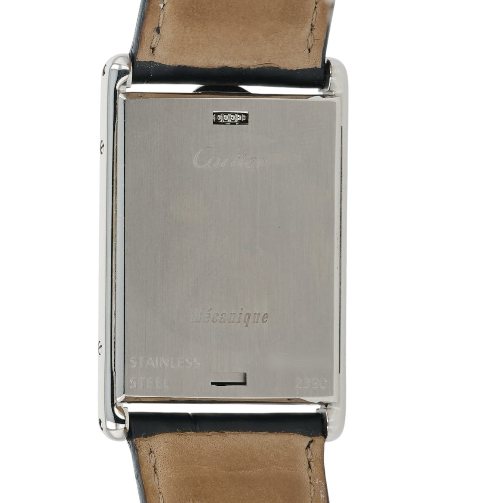 Cartier Tank Basculante White Dial Steel 25mm Manual Wind Men's Watch 2390