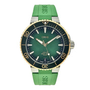 Oris Aquis Date Steel & Gold Green 41.5mm Automatic Mens Watch 7769 - Complete