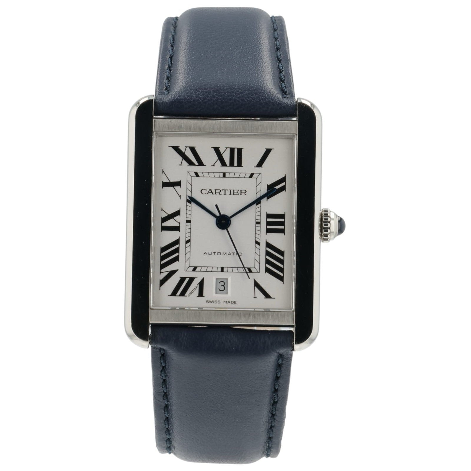 Cartier Tank XL Silver Dial Stainless Steel 31mm Automatic Men's Watch W5200027