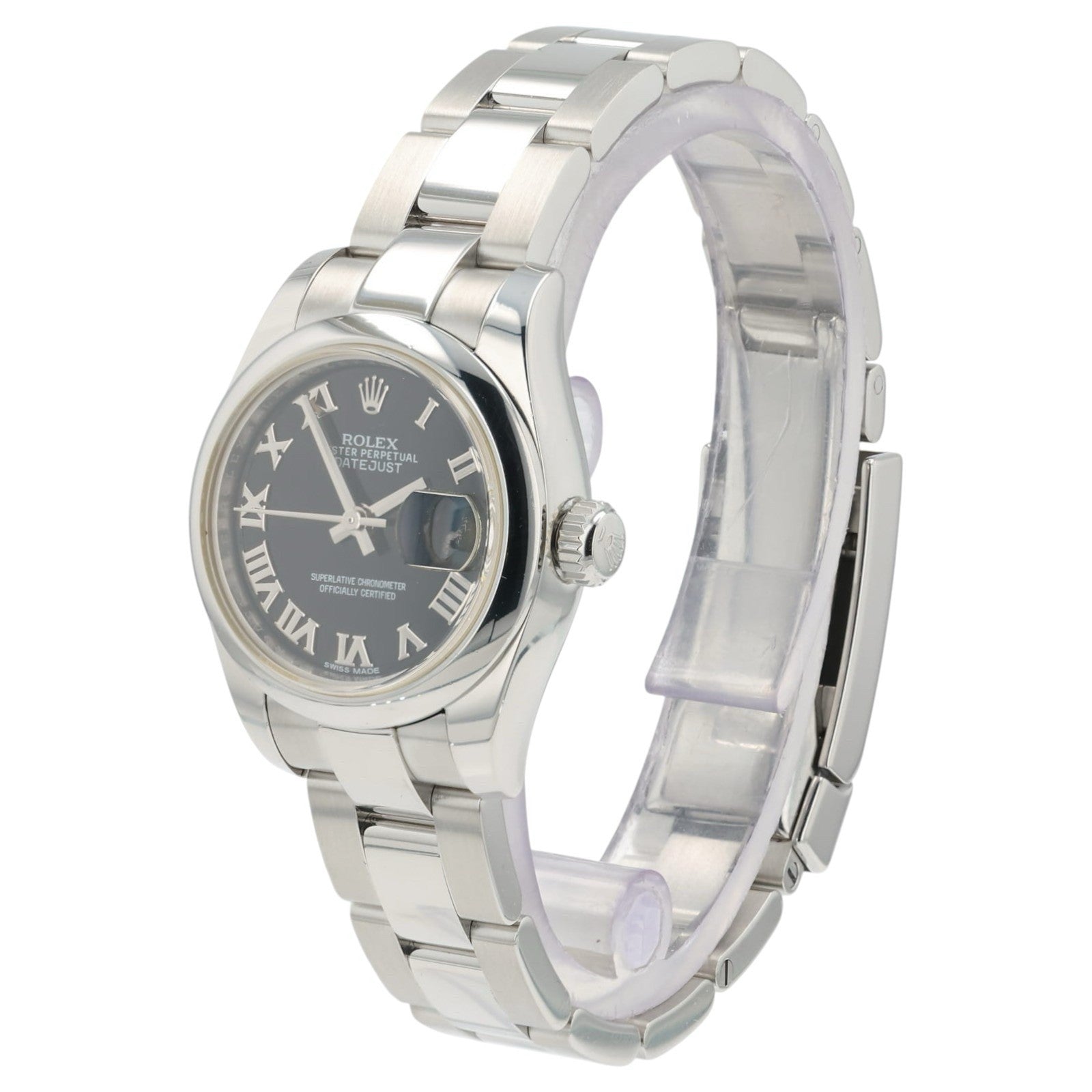 Rolex Ladies Datejust Black Dial Stainless Steel 26mm Automatic Women’s 179160