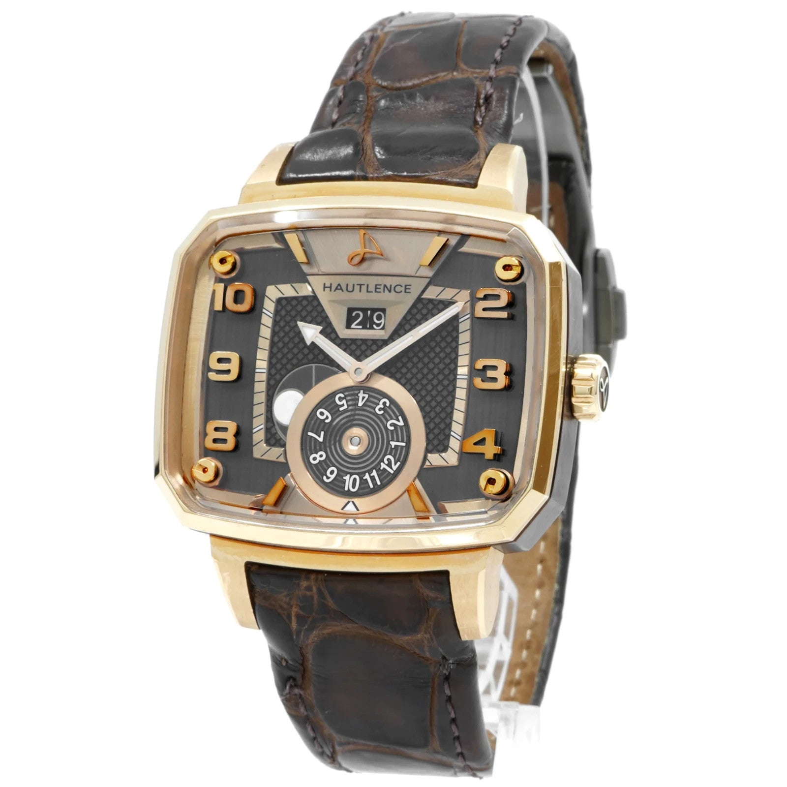 Hautlence Destination 04 Grey Dial 18 Rose Gold Dual Time Mens Watch MTE002236