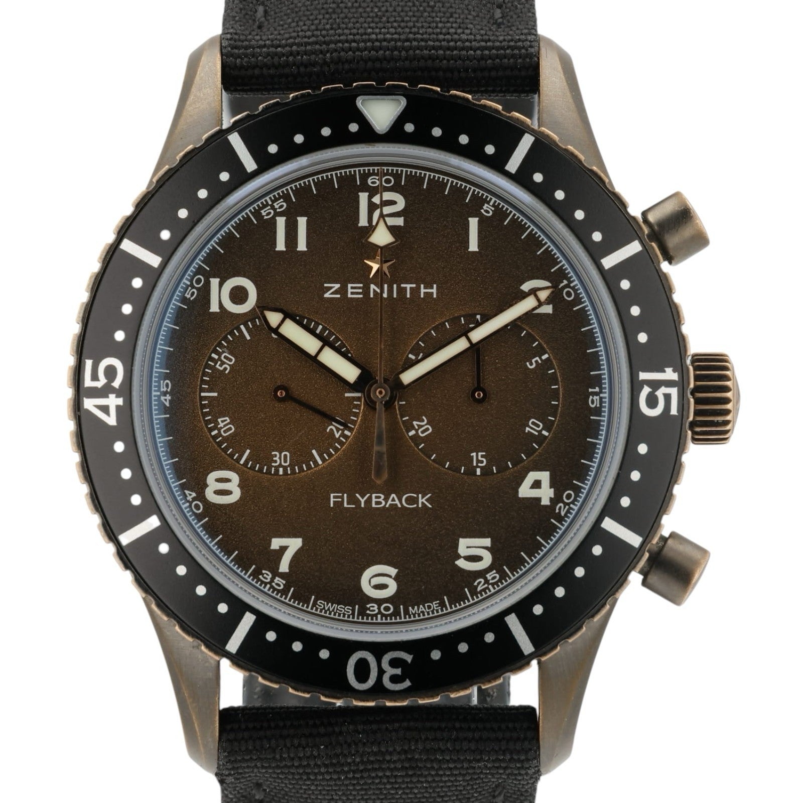 Zenith Pilot Chronometro Flyback Brown Dial Bronze 43mm Automatic 29.2240.405