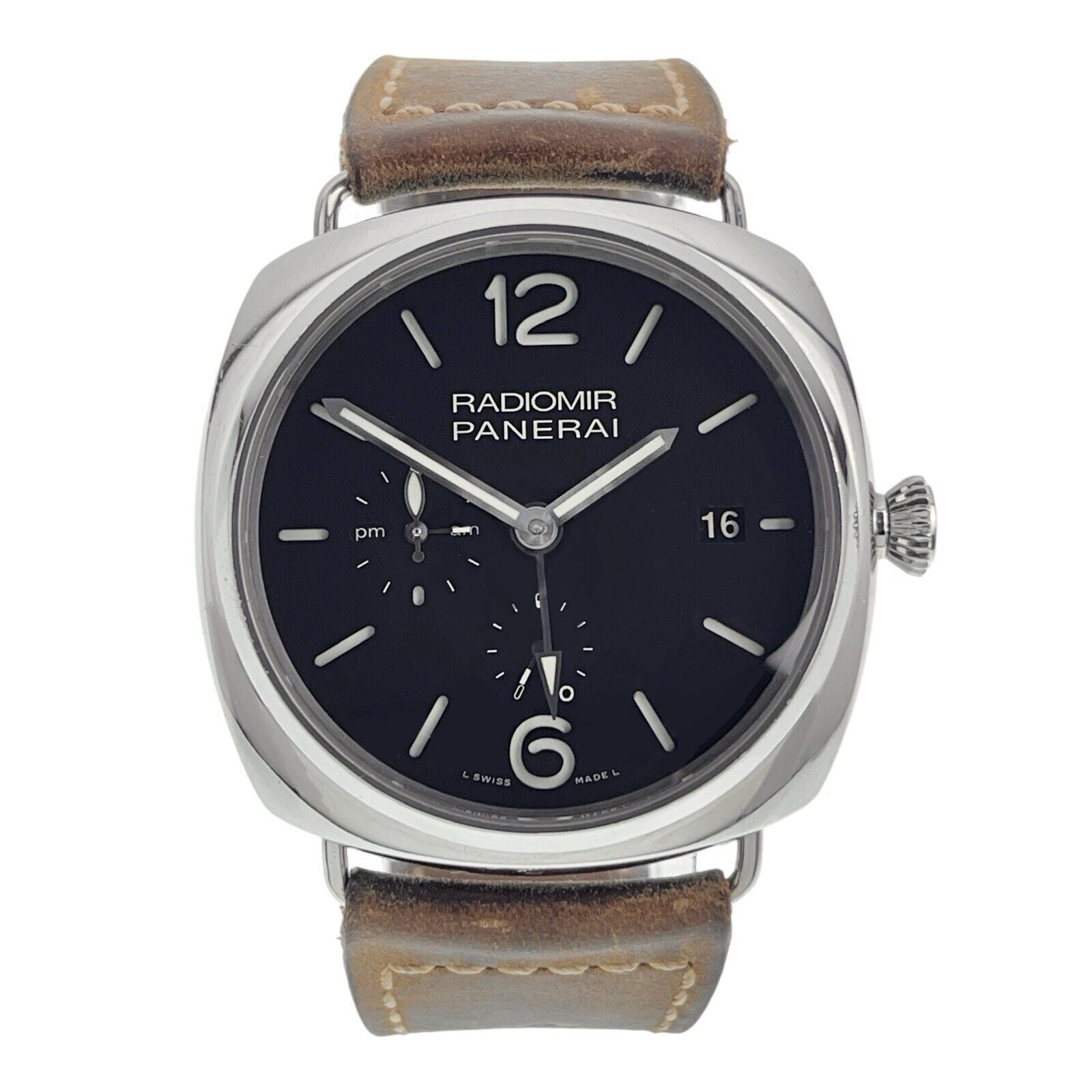 Panerai Radiomir 10 Days GMT Steel Black Dial 47mm Automatic Watch PAM00323