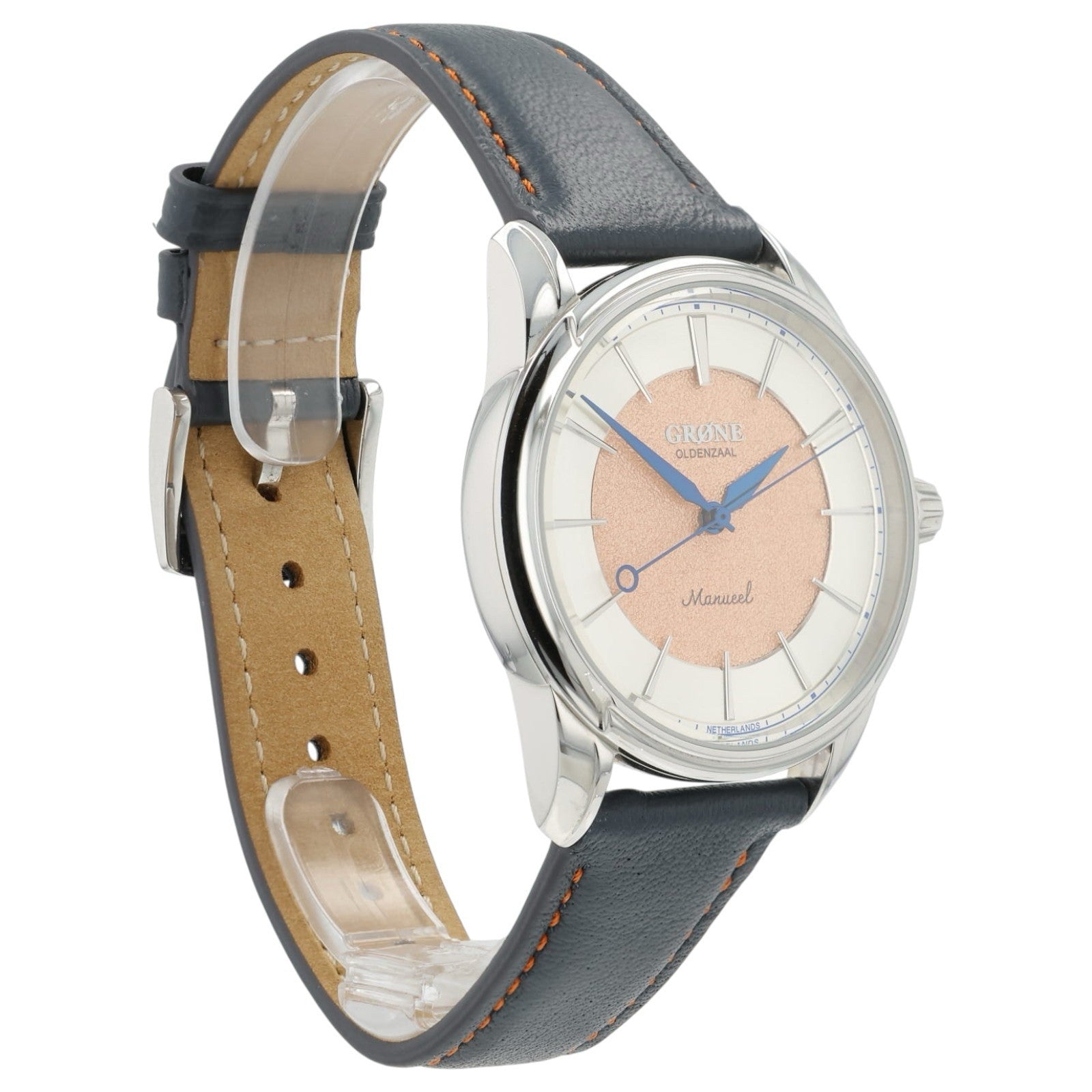 Grone Manueel Salmon Dial Stainless Steel 38mm Manual Wind Men’s Watch