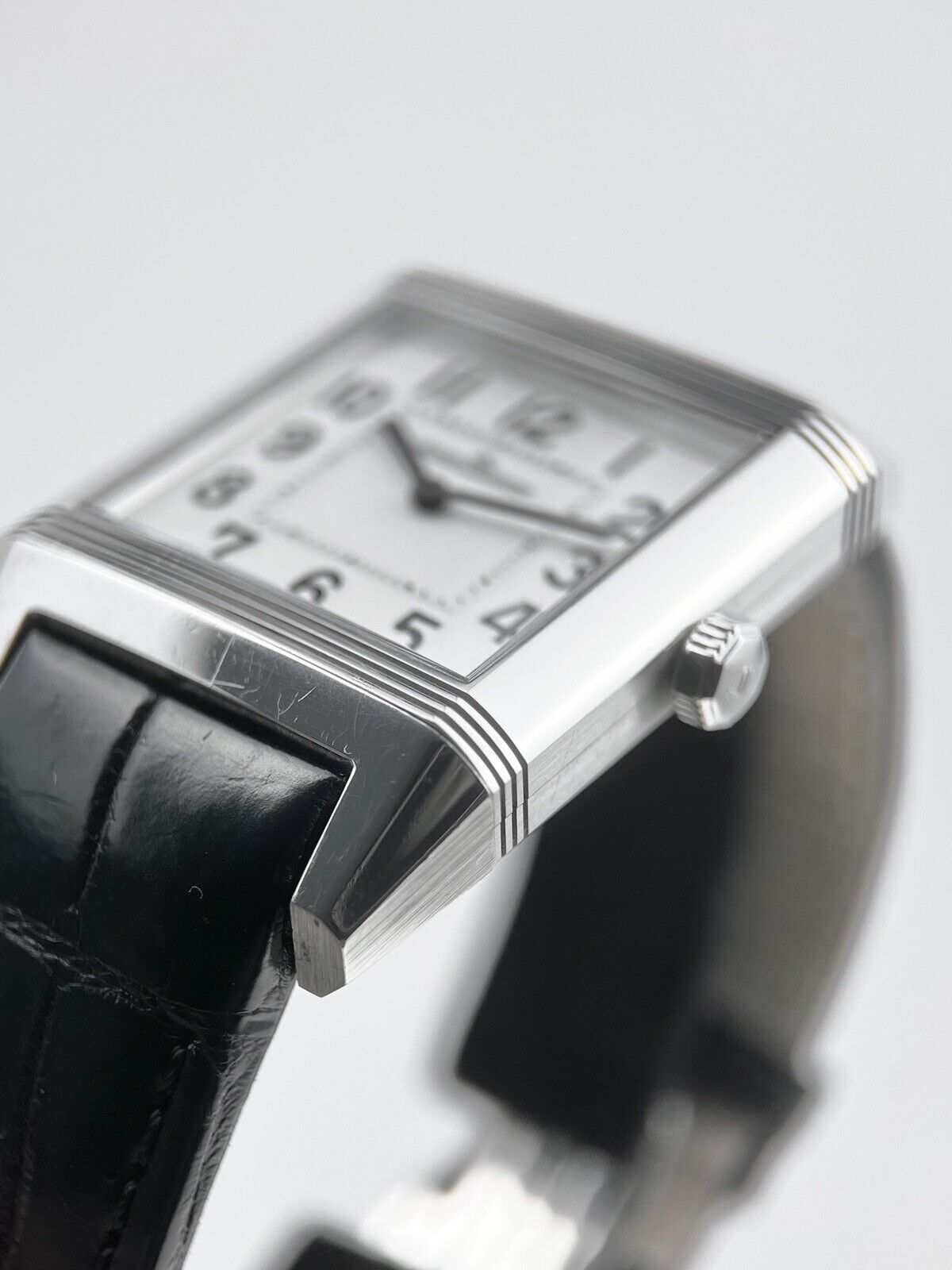 Jaeger LeCoultre Reverso Squadra 236.8.47 31mm Men's Quartz Watch Silver Tone