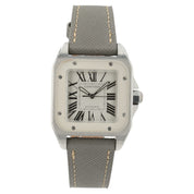 Cartier Santos 100 White Dial Stainless Steel 33x44mm Auto Watch W20129U2