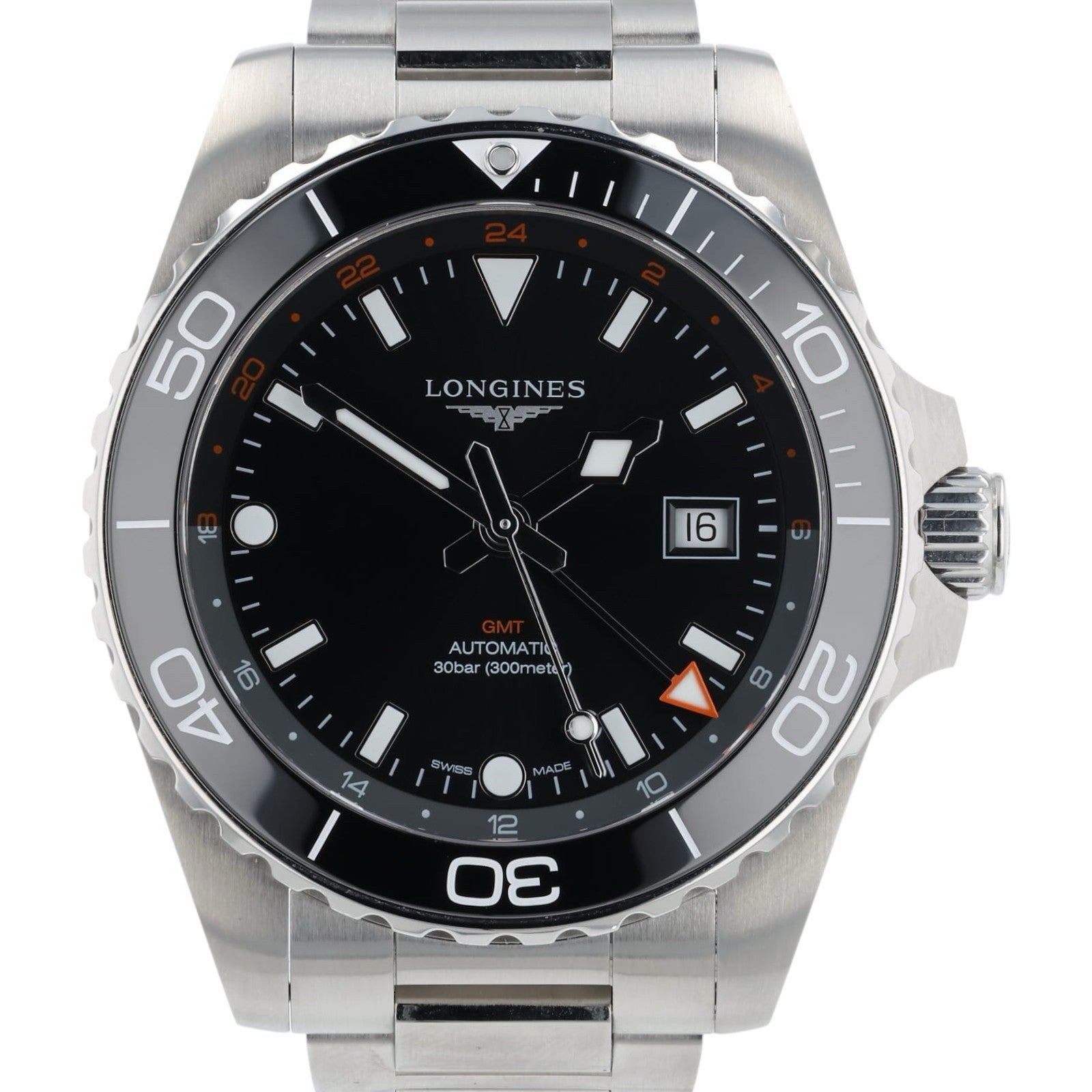 Longines Hydroconquest Black Dial Stainless Steel 43mm Automatic Mens L3.890.