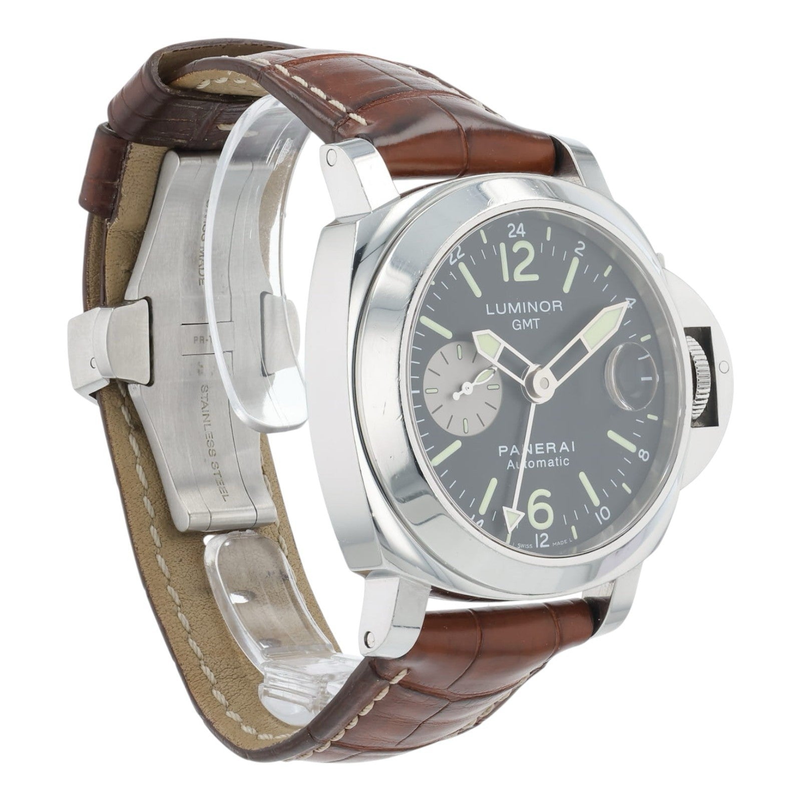 Panerai Luminor GMT Stainless Steel Black Dial 44mm Automatic Mens PAM00088