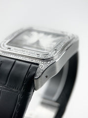 Cartier Santos 100 LM W20073X8 Silver Dial Automatic Men's Watch AM Diamonds