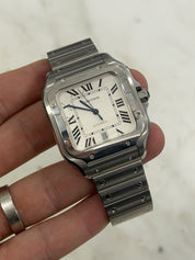 Cartier Santos Silver Color Dial Stainless Steel 39x47mm Automatic Mens WSSA0009