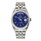 Tudor Prince Date Day Stainless Steel Blue Dial 36mm Automatic Mens Watch 76200