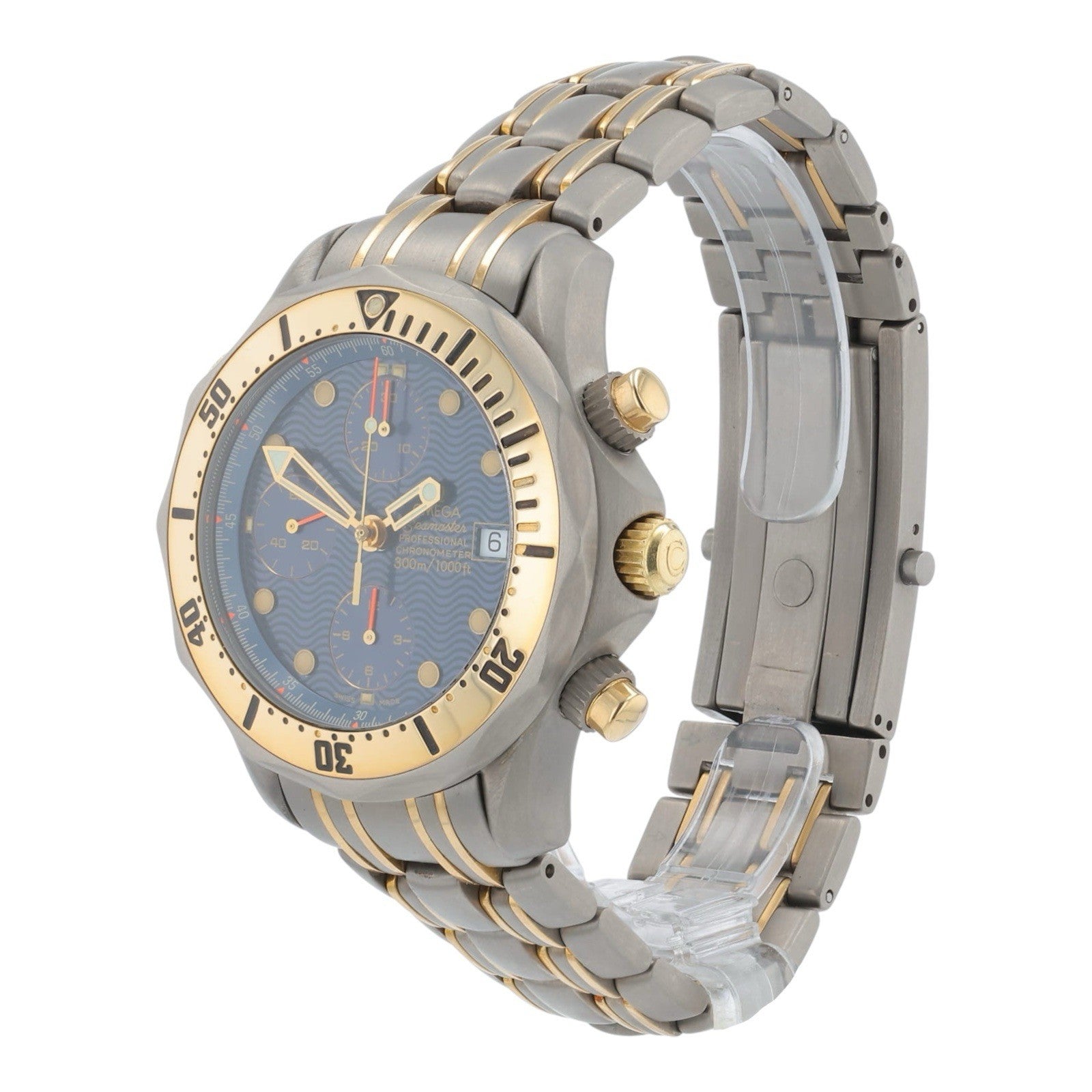 Omega Seamaster Titanium & Gold Blue Dial 42mm Automatic Mens Watch 2297.80