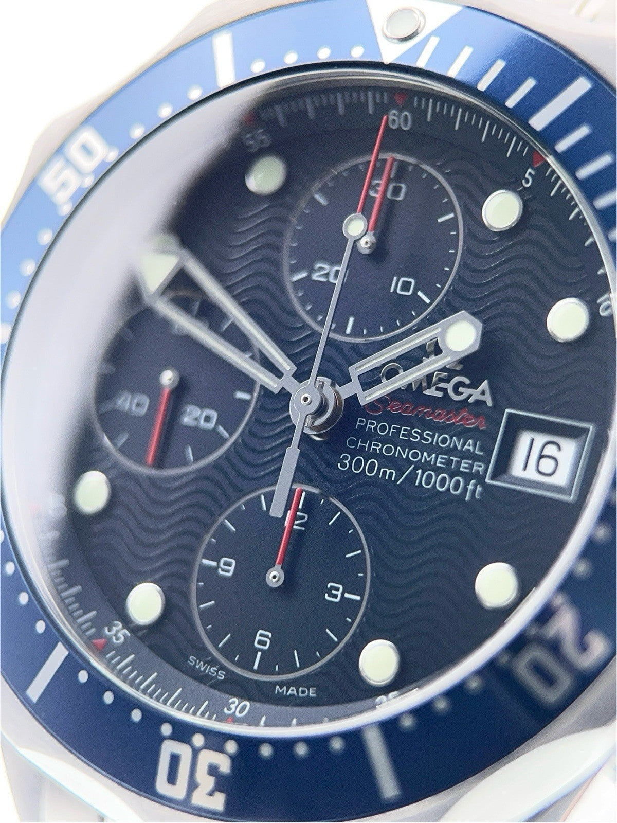 Omega Seamaster Diver Steel Blue Dial 41.5mm Automatic Mens Watch 2225.80.00