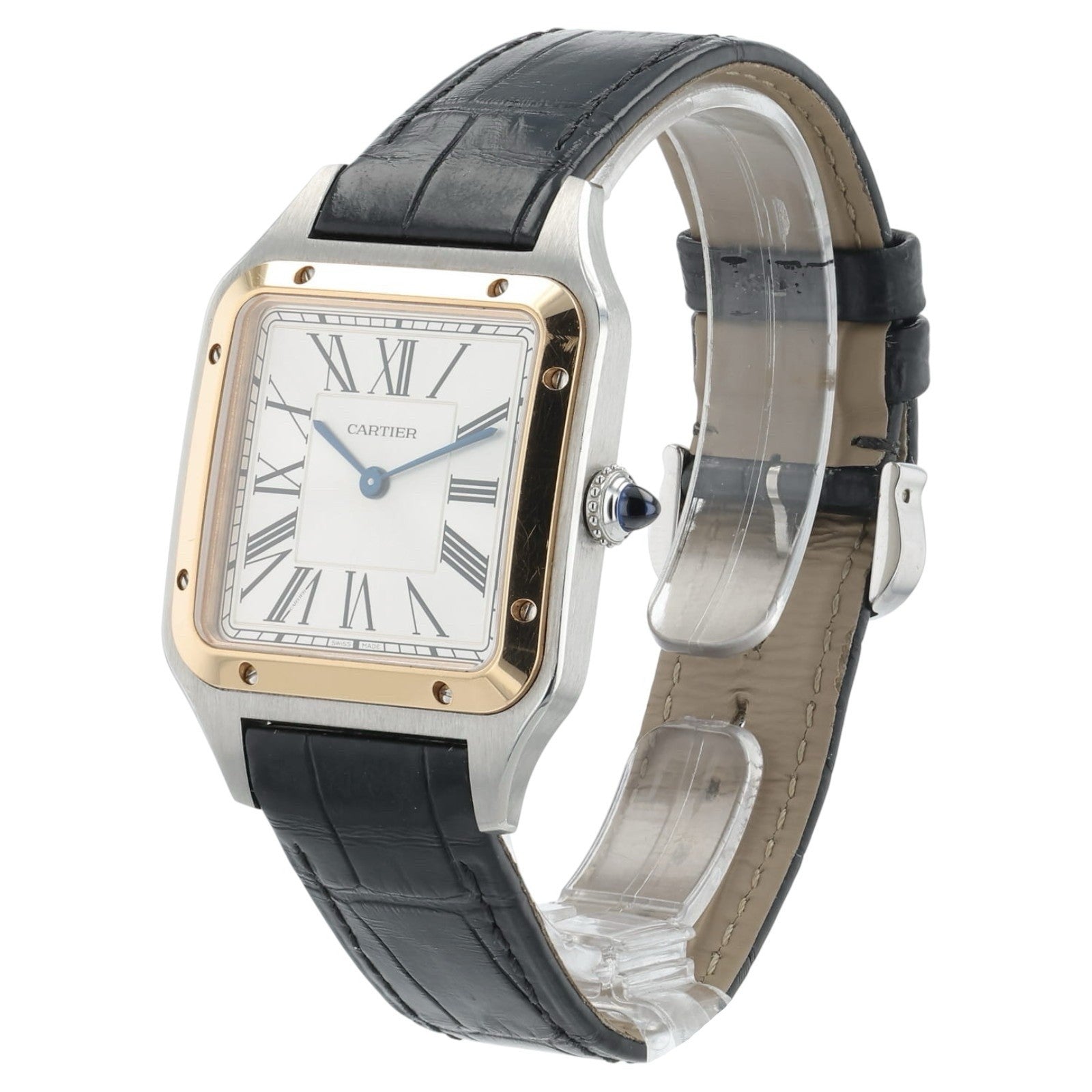 Cartier Santos Dumont Silver Dial Steel and Gold 31mm Quartz Watch W2SA0011