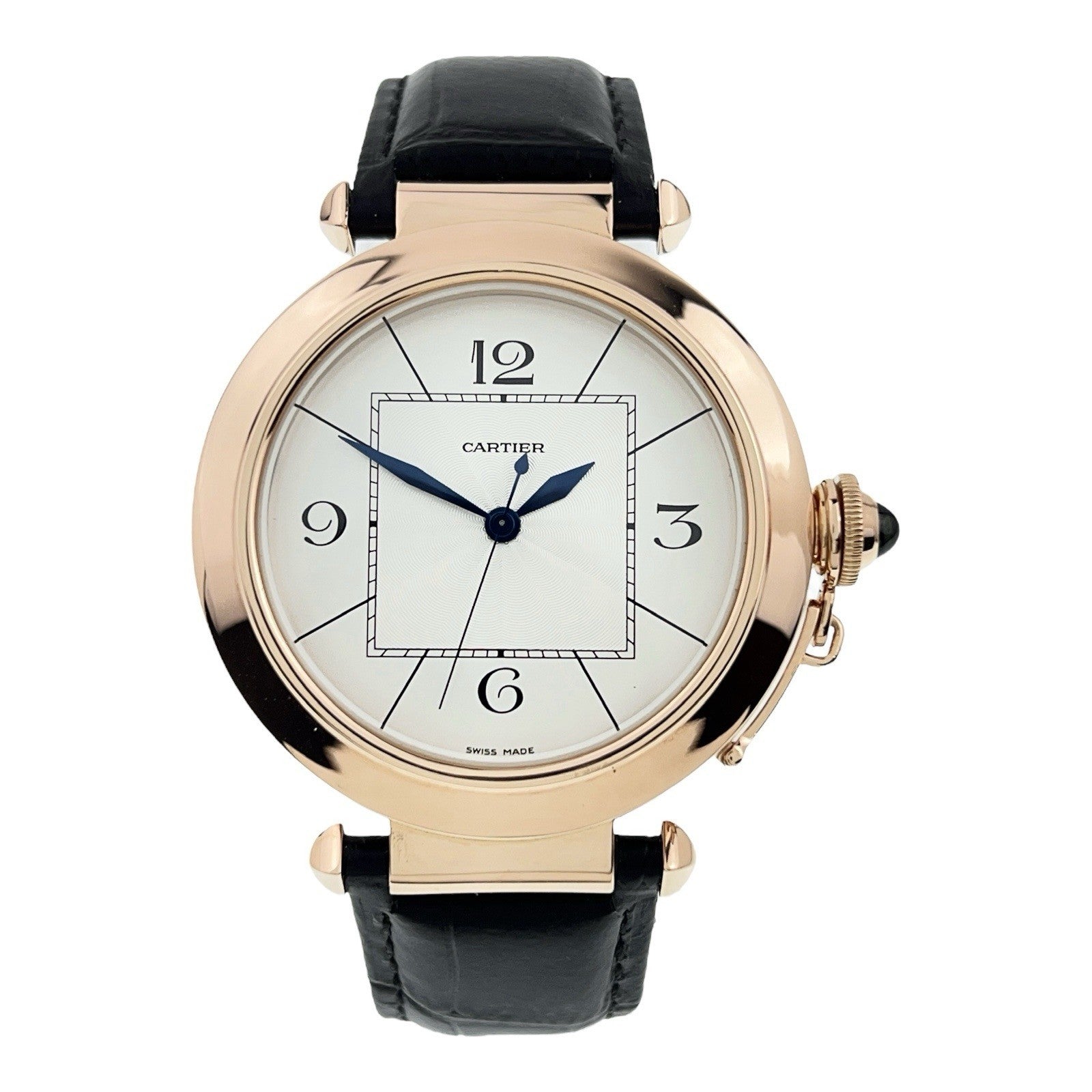 Cartier Pasha 18k Rose Gold Silver Dial 42mm Automatic Mens Watch W3019051