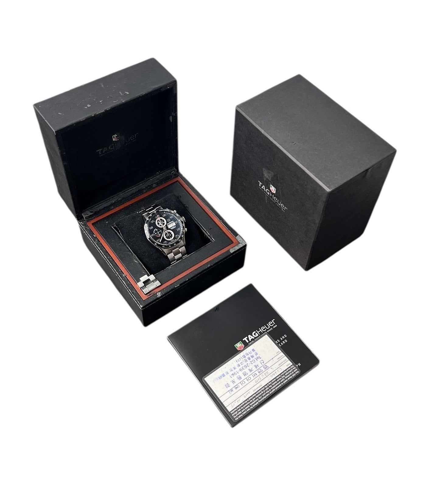 Tag Heuer Carrera Calibre Stainless Steel Black Dial 43mm Automatic Mens CV2A10