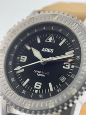 Ares Diver Global Mission Timer Steel Black Dial 41mm Automatic Mens Diver 1 GMT