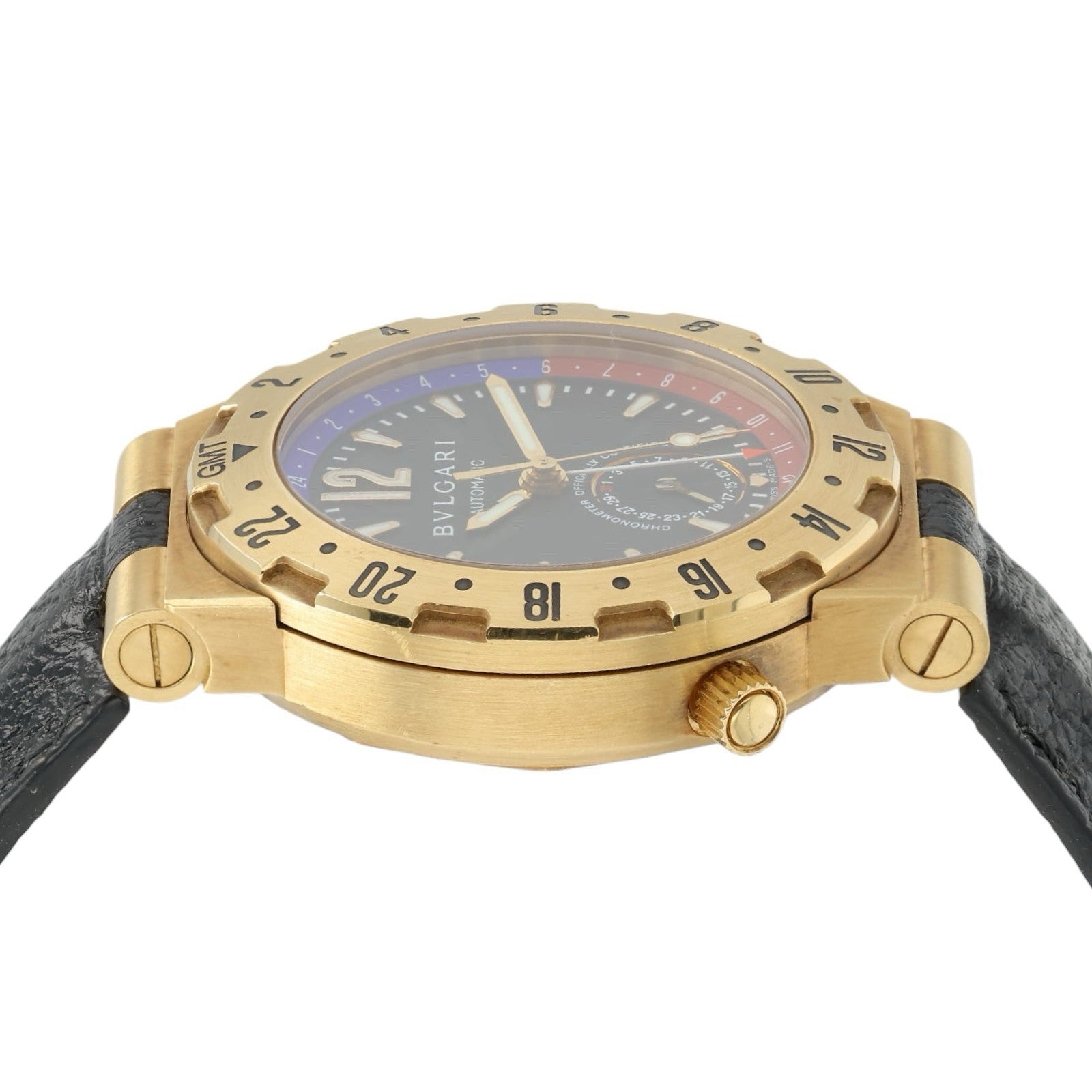 Bvlgari Diagono Scuba Black Dial 18k Yellow Gold 40mm Automatic Men’s GMT 40 G