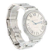 Cartier Ballon Bleu Stainless Steel Silver Dial 42mm Automatic Mens W69012Z4
