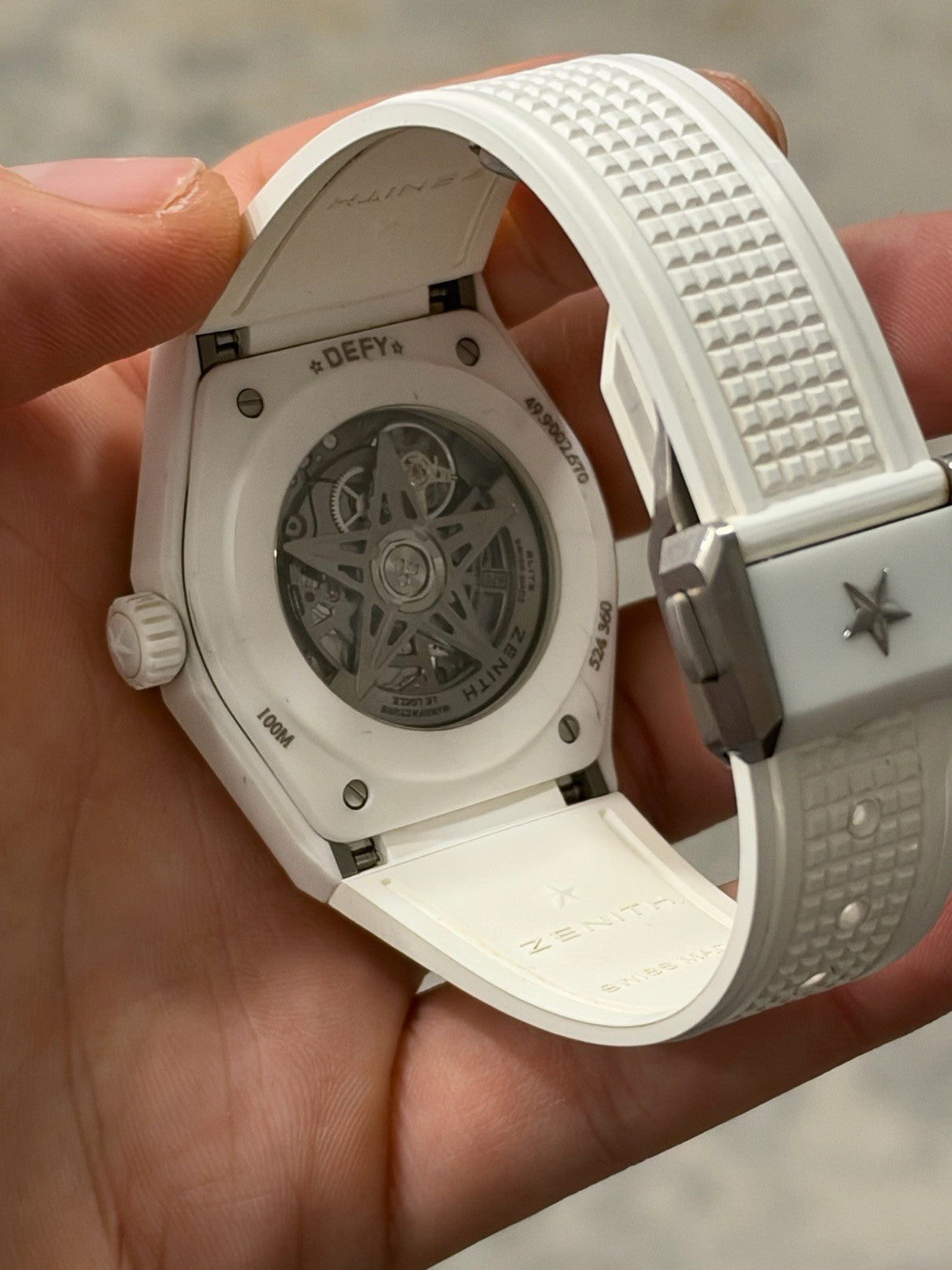 Zenith Defy Skeleton Ceramic White 41mm Automatic Mens Watch 49.9002.670