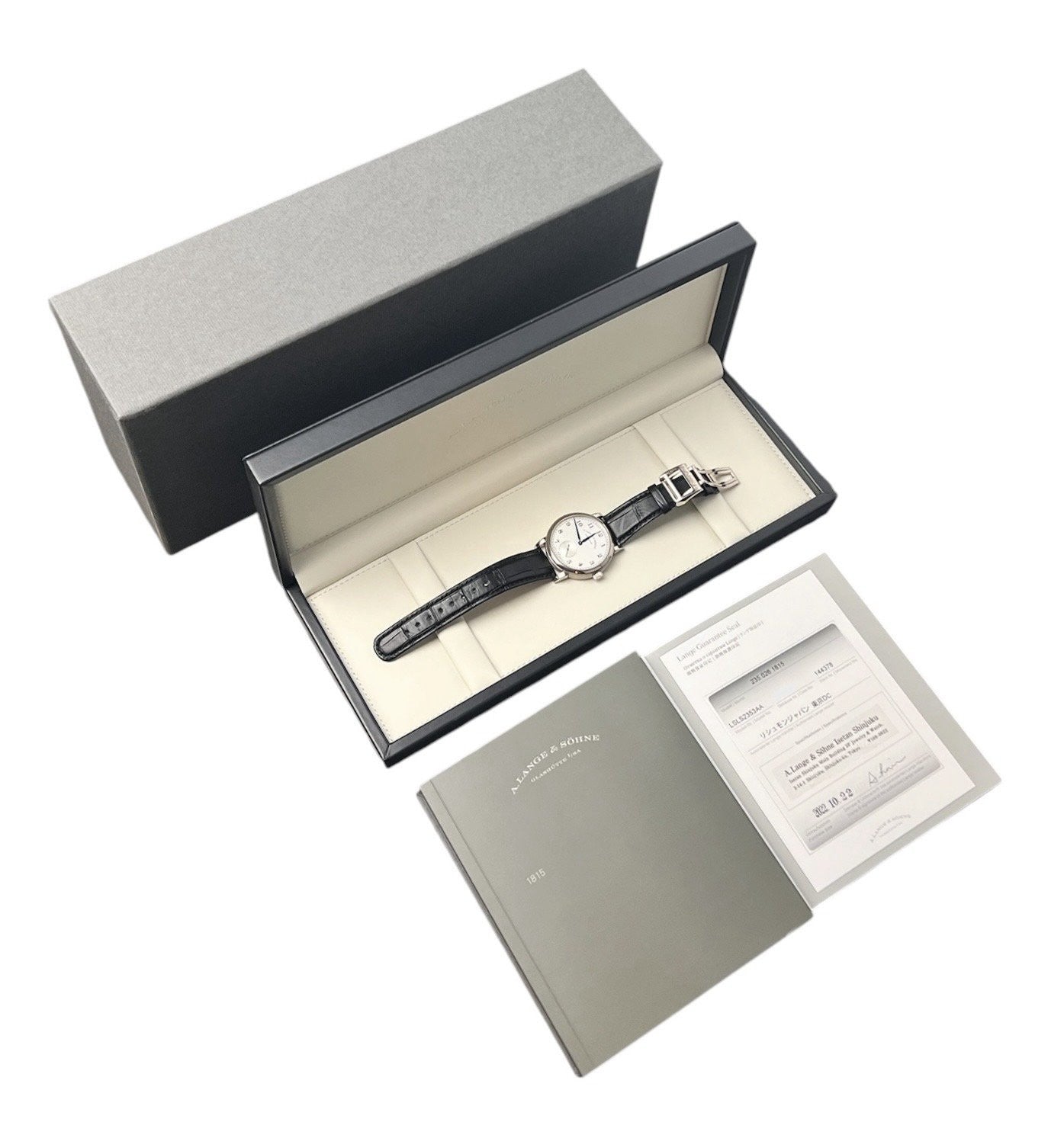 A Lange and Sohne 1815 White Dial 18k White Gold 38mm Manual Mens Watch 235.026