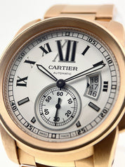 Cartier Calibre 18k Rose Gold 42mm White Dial Automatic Men’s Watch W7100018