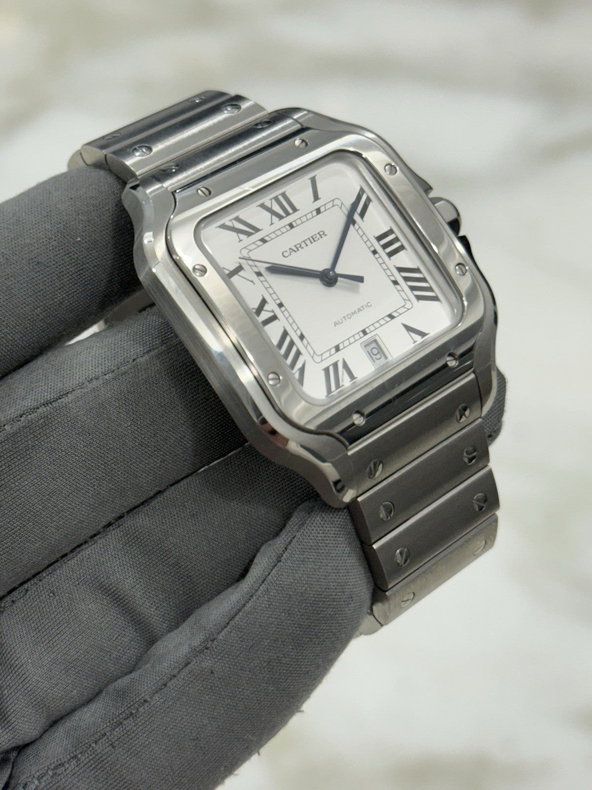 Cartier Santos Stainless Steel Silver Dial 39mm Automatic Men's Watch WSSA0018