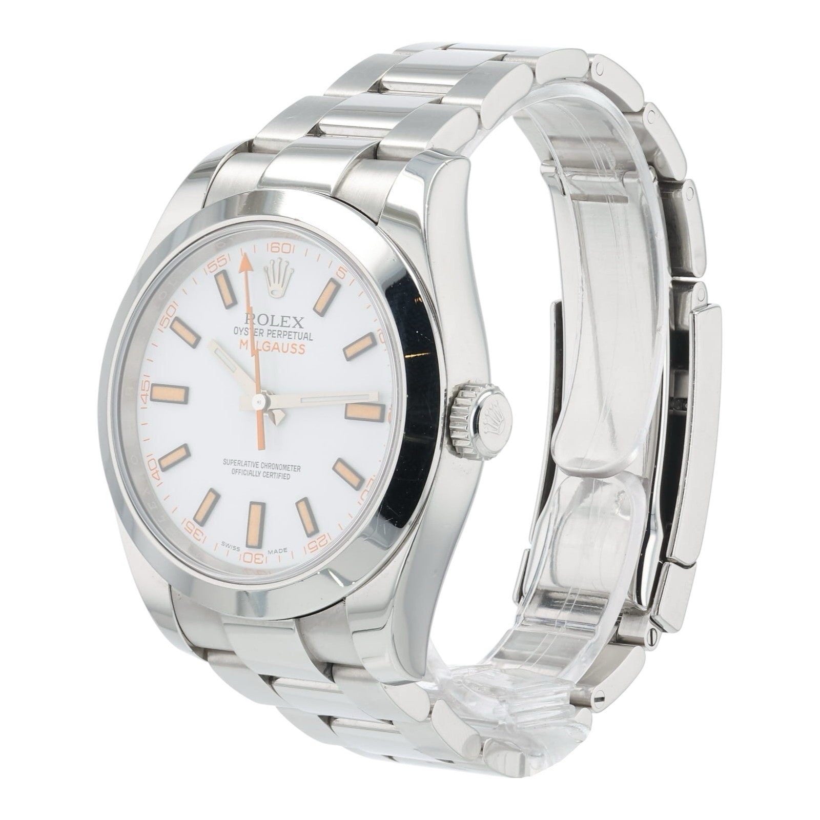 Rolex Milgauss White Dial Stainless Steel 40mm Automatic Men’s Watch 116400