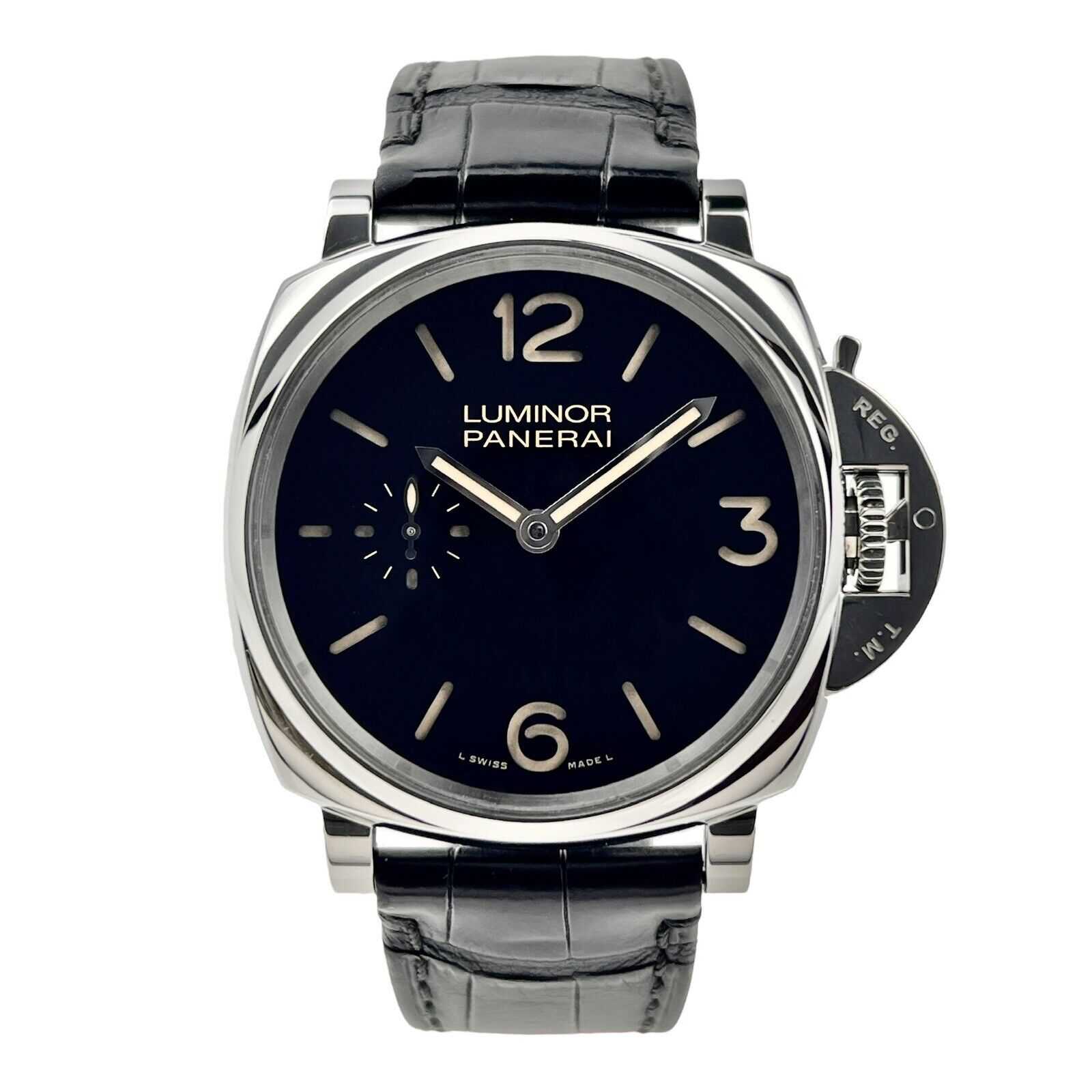 Panerai Luminor Due Black Dial Manual Wind PAM00676 42mm Stainless Steel Watch