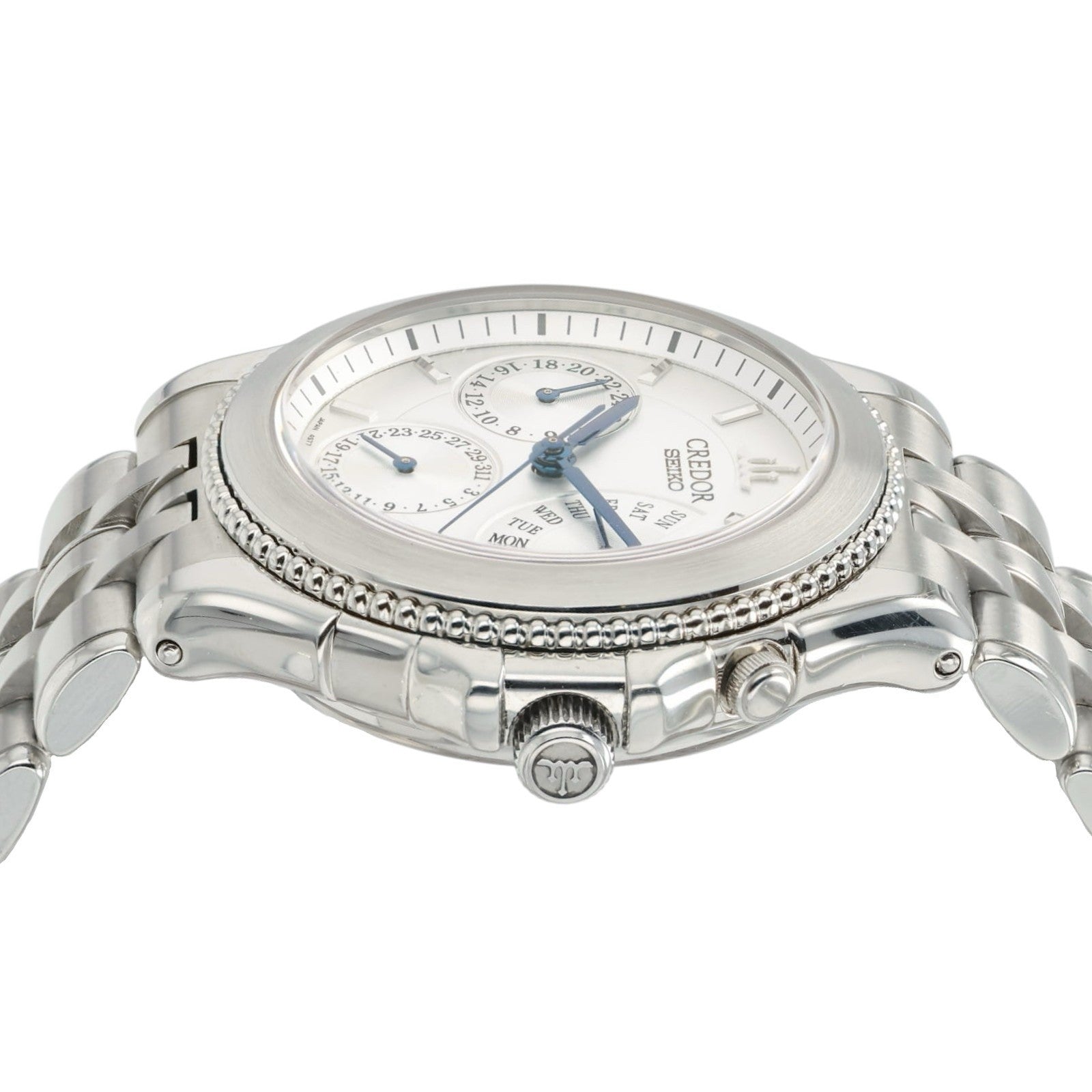 Credor Pacific Retrograde Silver Dial Steel 40mm Automatic Men's Watch GCBG997