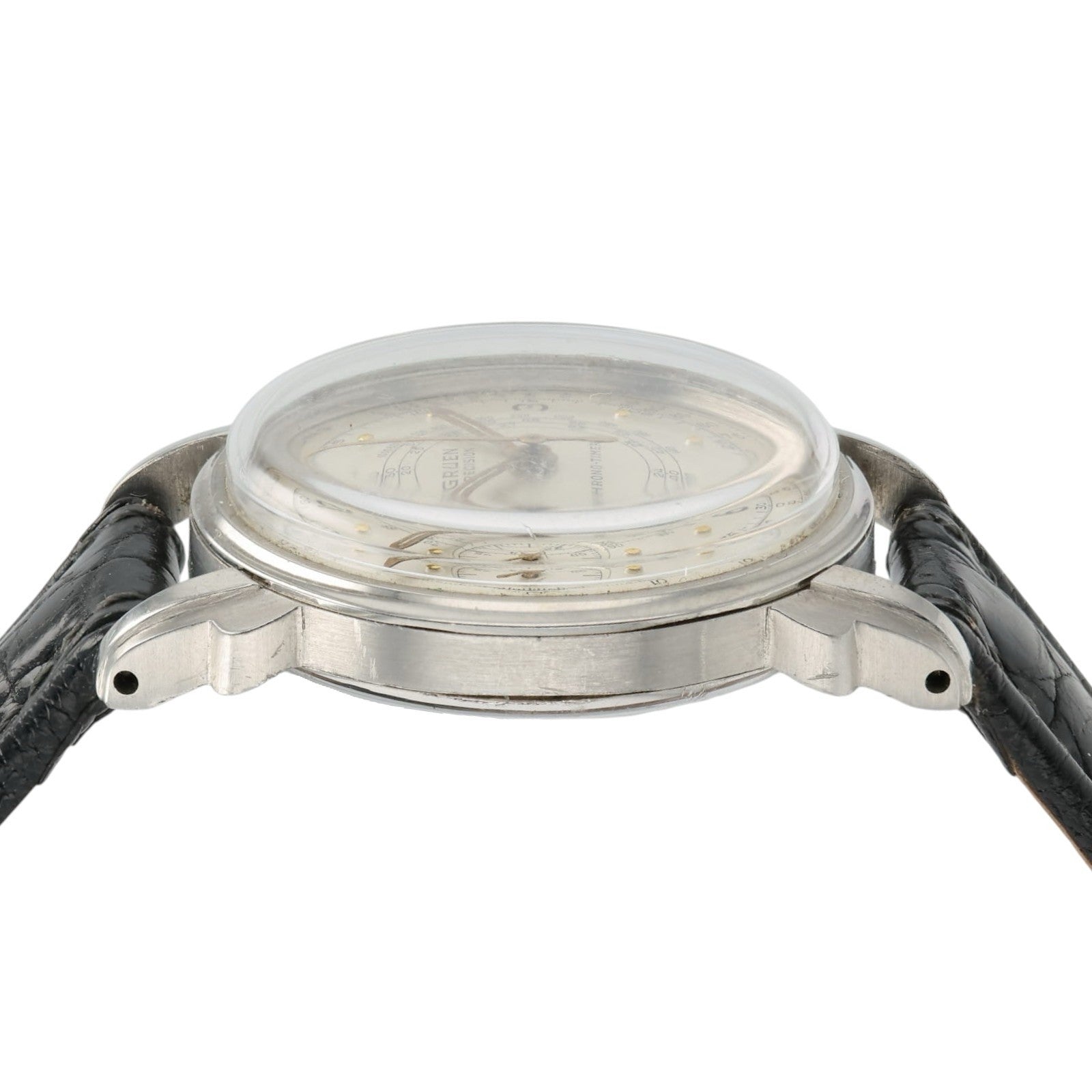 Gruen Chrono-Timer Silver Dial Stainless Steel 33mm Manual Wind Men’s Watch