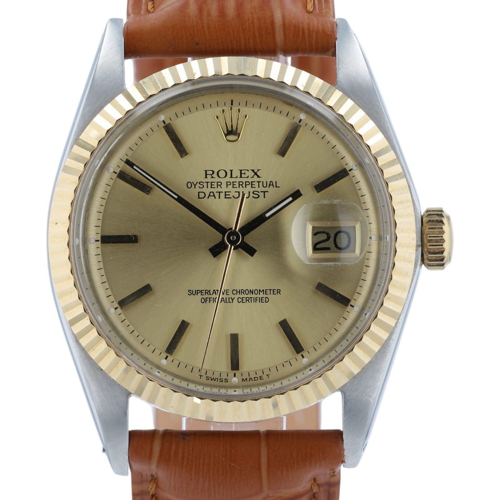 Rolex Datejust Champagne Dial Gold & Steel 36mm Automatic Men’s Watch 1603