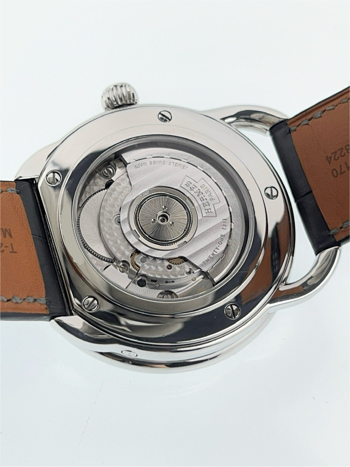 Hermes Arceau Stainless Steel Grey Black Dial 43mm Automatic Mens Watch AR8.810
