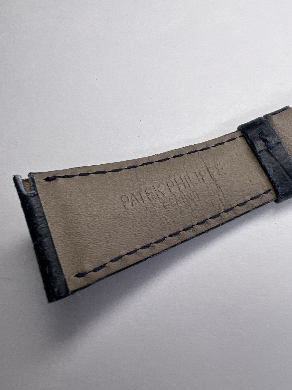 Authentic 21mm Blue Leather Patek Philippe Strap Band 16mm Steel Deployant Clasp