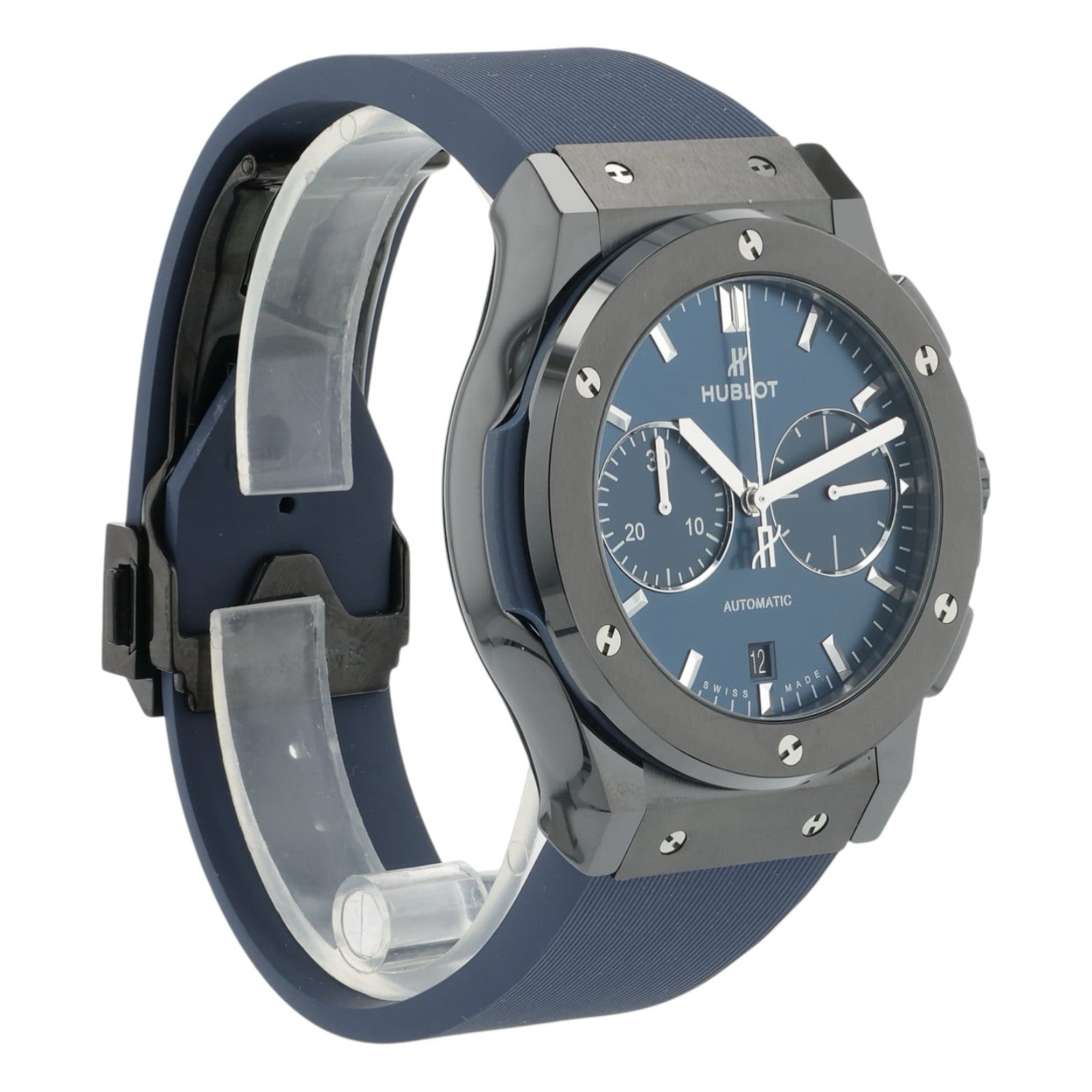 Hublot Classic Fusion Blue Dial Ceramic 45mm Automatic Mens Watch 521.CM.7170.RX