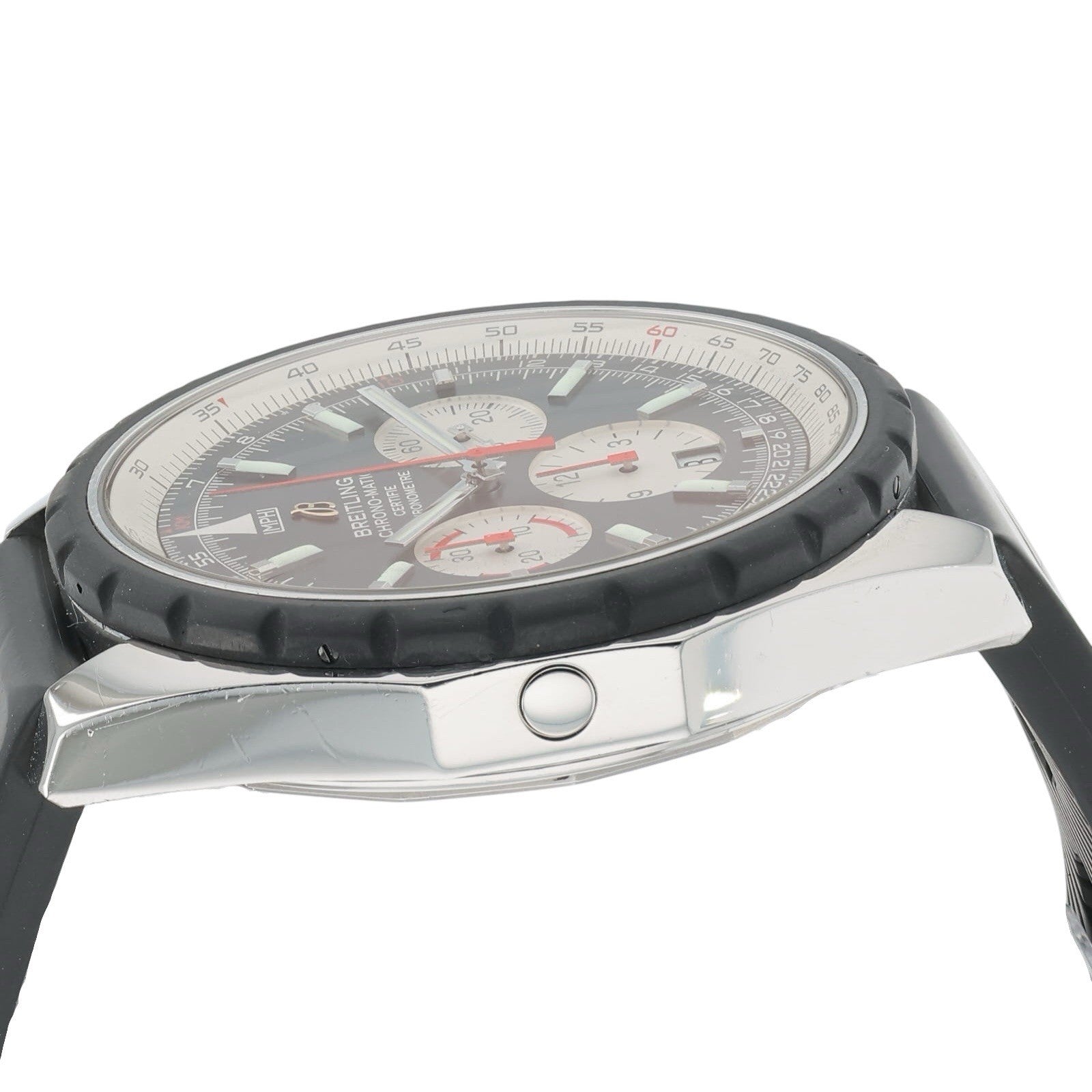 Breitling Chrono-Matic Steel Black Dial 49mm Automatic Mens Chrono Watch A14360