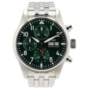 IWC Pilot Chrono Green Dial Stainless Steel 41mm Automatic Men’s Watch IW388104