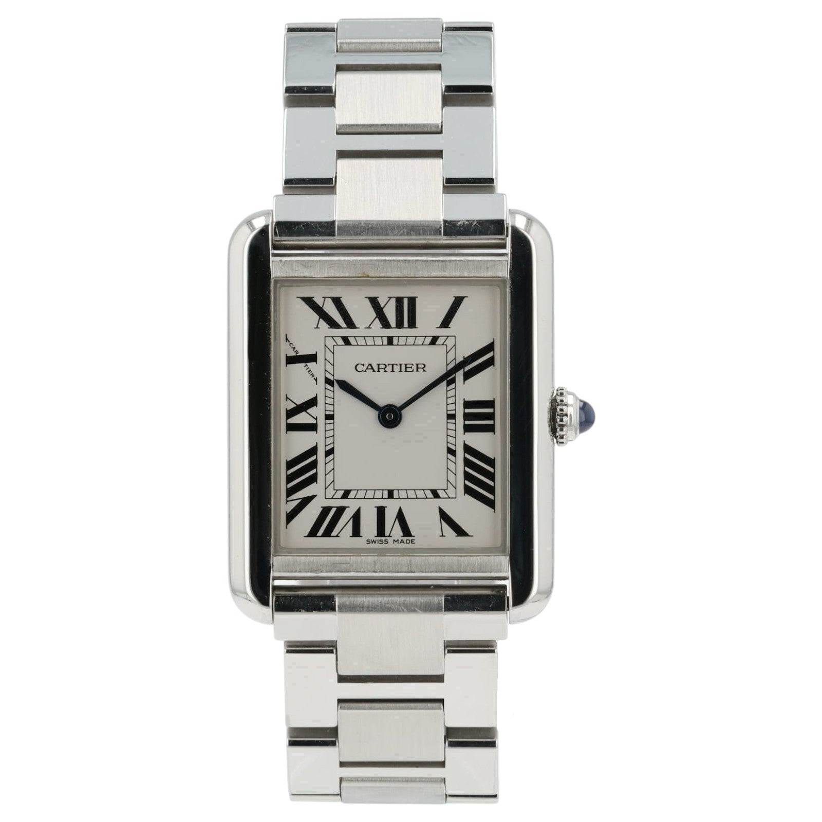 Cartier Tank Solo Silver Dial Stainless Steel 24mm Quartz Women's Watch W5200013