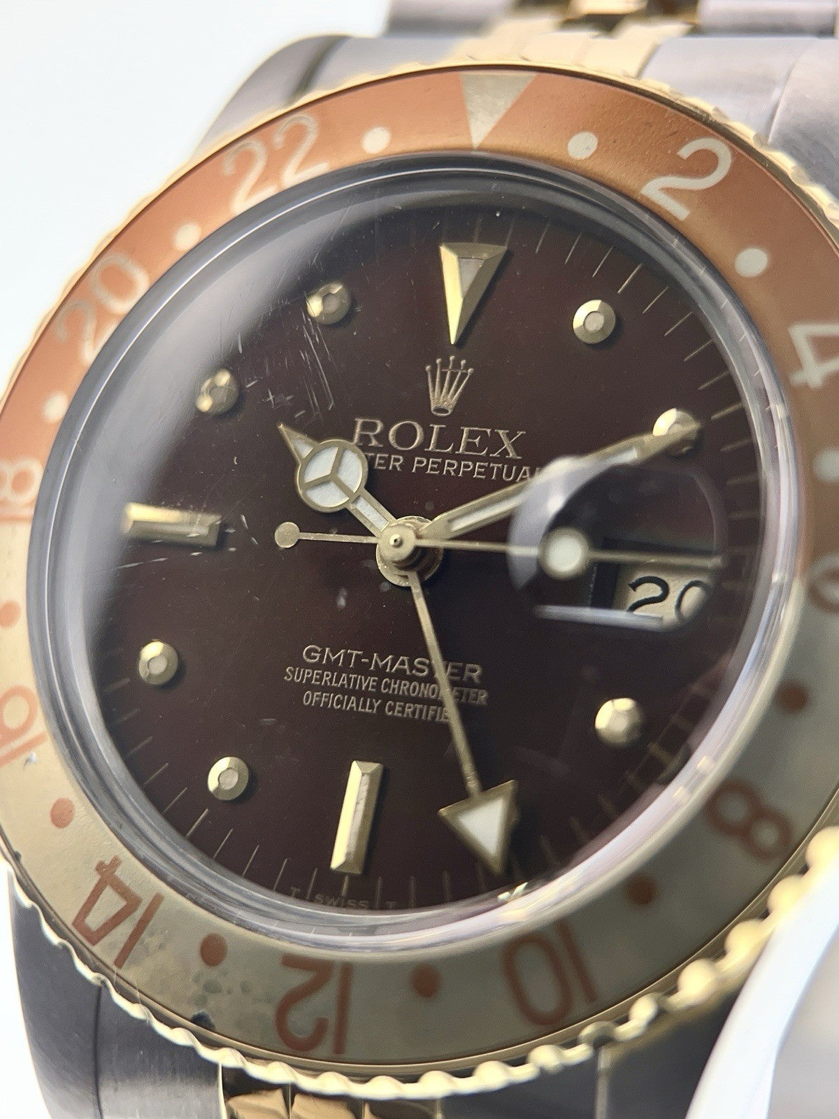 Rolex GMT-Master “Rootbeer” Gold & Steel Brown Dial 40mm Automatic Mens 16753