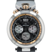 NEW 2025 Bovet Sportster Steel & Gold Black Carbon Dial 46mm Mens Watch SP0446