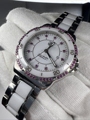 TAG Heuer Formula 1 WAH1319  Pink White Ceramic & Steel Quartz 31mm Date Watch