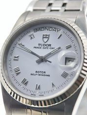 Tudor Prince Date Day Stainless Steel White 36mm Automatic Men’s Watch 76214