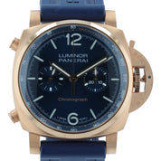 Panerai Luminor Marina 18k Rose Gold Blue Dial 44mm Automatic Mens Watch PAM0111