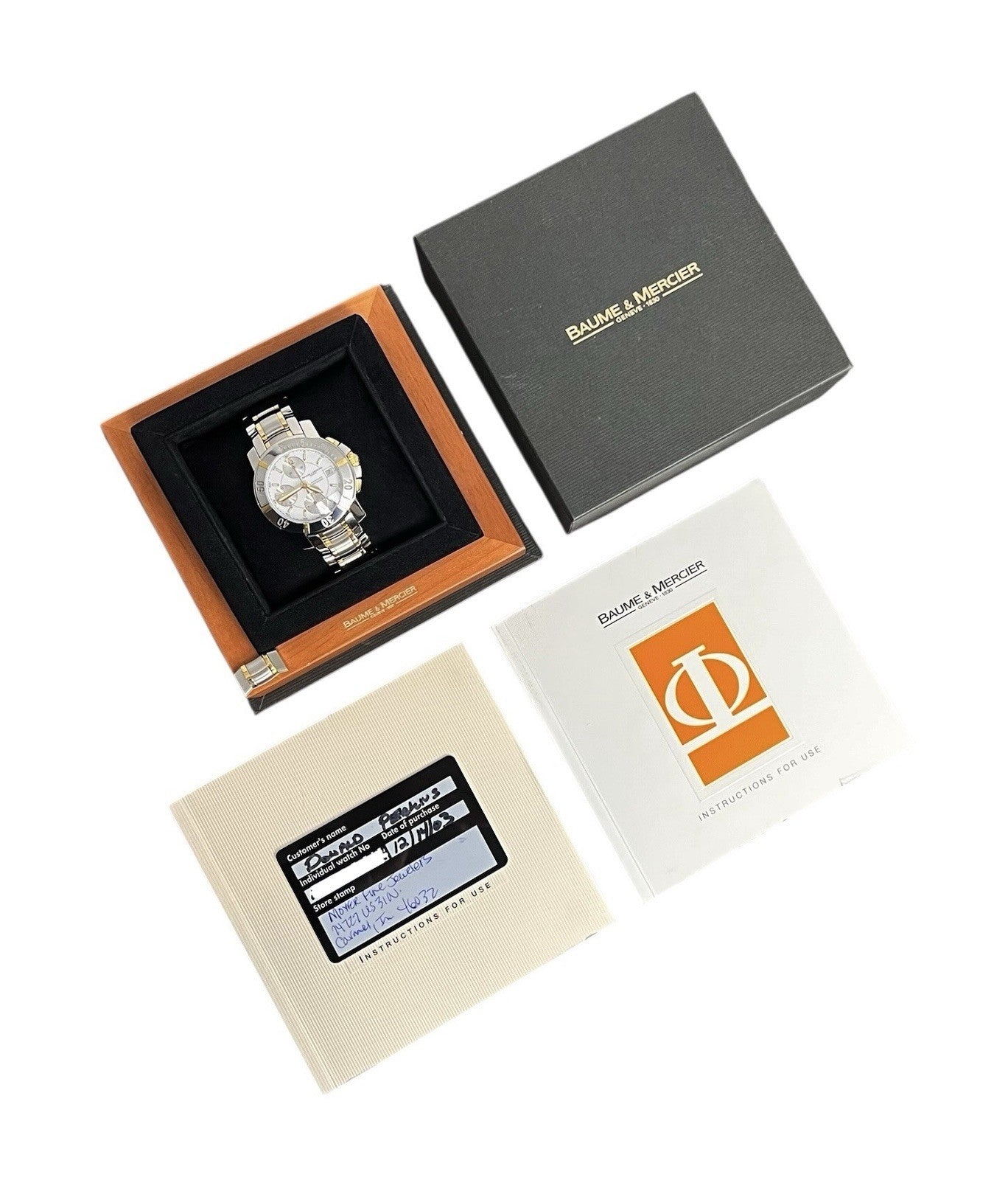 Baume & Mercier Capeland S White Dial Gold & Steel 40mm Automatic Mens 65422