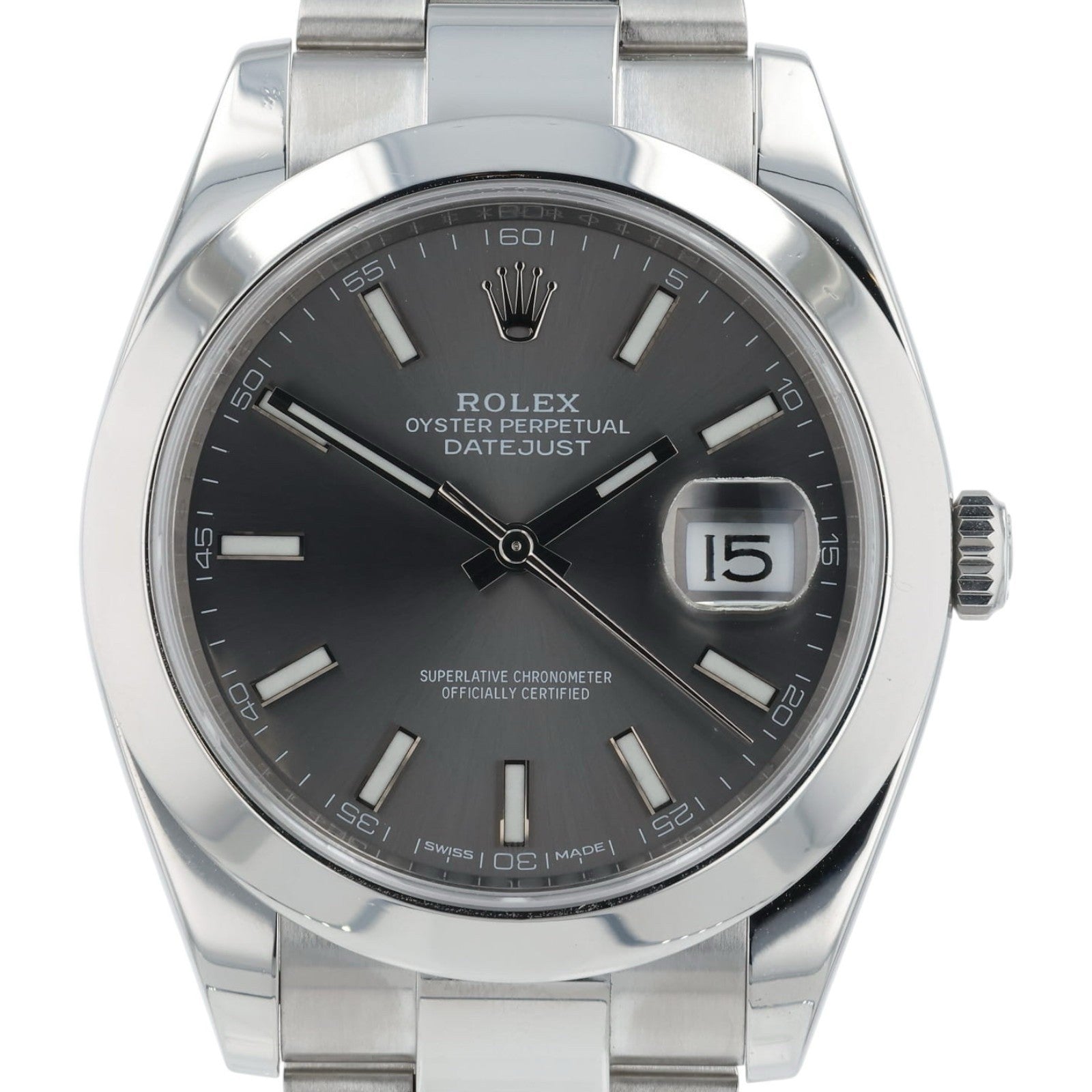 Rolex Datejust Stainless Steel Gray Dial 41mm Automatic Movement Men’s 126300
