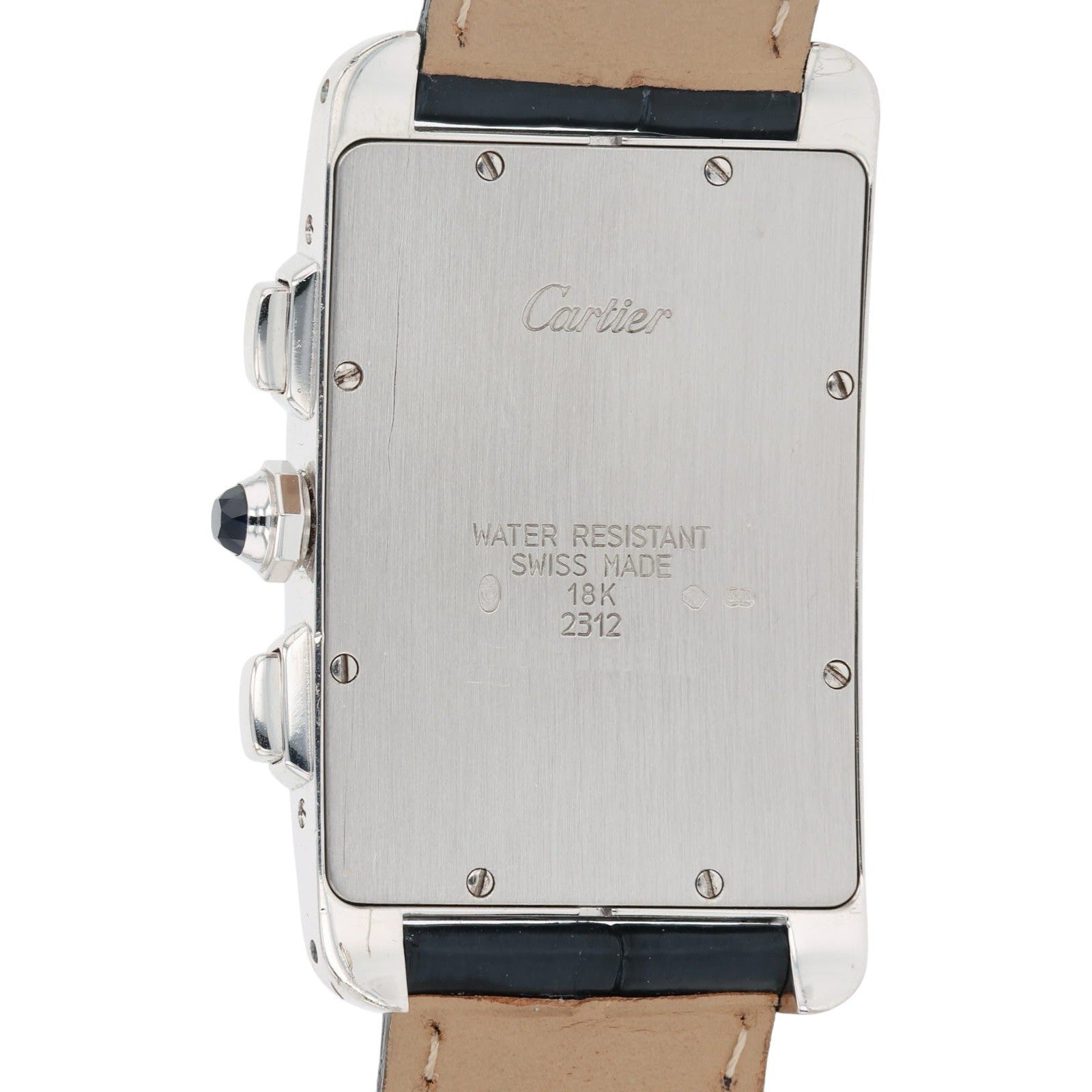 Cartier Tank Americaine 18k White Gold Silver Dial 27x45mm Quartz Men’s 2312